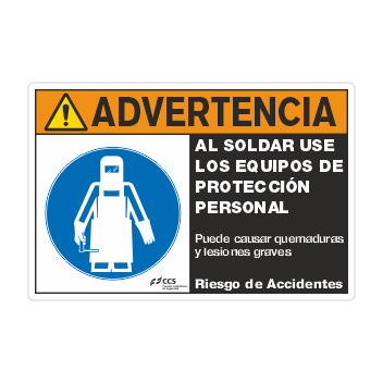 ADVERTENCIA AL SOLDAR USE LOS EQUIPOS DE PROTECCION PERSONAL