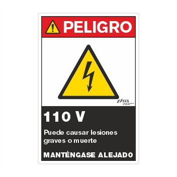 PELIGRO 110 V